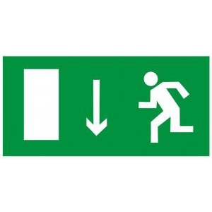 Наклейка Е 10 Указатель двери эвакуационного выхода (левосторонний)