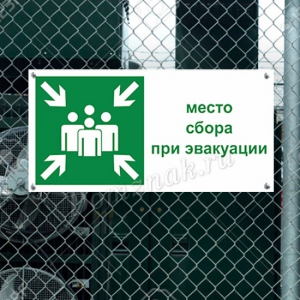 Наклейка «Место сбора при эвакуации»